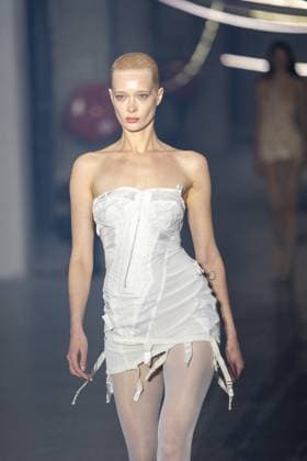 Vetements Womenswear Runway - PFW A mannequin model walks during the Vetements Womenswear Spring Summer 2026 show as part of Paris Fashion Week (PFW) on October 3, 2025 in Paris, France. Photo by Alexis Jumeau ABACAPRESS.COM Paris France  Copyright: xJumeauxAlexis ABACAx