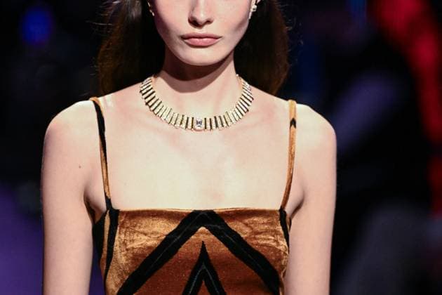 PFW Messika Runway A model walks the runway during the Messika Womenswear Spring Summer 2026 show as part of Paris Fashion Week in Paris, France on October 03, 2025. Photo by Aurore Marechal ABACAPRESS.COM Paris France  Copyright: xMarechalxAurore ABACAx
