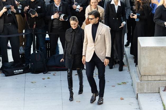 PFW - Elie Saab Womenswear Spring-Summer - Arrivals NB Olivia Palermo and Johannes Huebl arriving at the Elie Saab Womenswear Spring-Summer 2026 show as part of Paris Fashion Week on October 04, 2025 in Paris, France. Photo by Nasser Berzane ABACAPRESS.COM Paris France  Copyright: xBerzanexNasser ABACAx