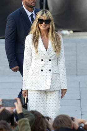 PFW - Elie Saab Womenswear Spring-Summer - Arrivals NB Heidi Klum arriving at the Elie Saab Womenswear Spring-Summer 2026 show as part of Paris Fashion Week on October 04, 2025 in Paris, France. Photo by Nasser Berzane ABACAPRESS.COM Paris France  Copyright: xBerzanexNasser ABACAx