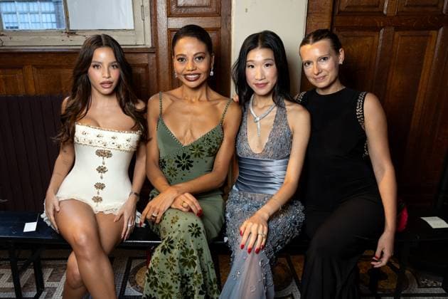 Emilia Mernes, Emma Weymouth, Becca Bloom, at Georges Hobeika Ready to Wear Collection Spring Summer 2026 during Paris Fashion Week PFW on 4th, October, 2025 Jeremy MELLOUL Bestimage Celebrities at Georges Hobeika Fashion Show Ready to Wear Collection Spring Summer 2026 during Paris Fashion Week on 4th, October, 2025  Copyright: xJeremyxMelloulx xBestimagexJeremyxMelloulx xBestimagex