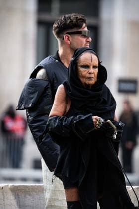October 4, 2025, Paris, Paris, FRANCE: The French designer and producer MICHELE LAMY, wife of designer Rick Owens, and American music producer ANYMA attend Womenswear Spring Summer 2026 Paris Fashion Week. Paris FRANCE - ZUMAc270 20251004_zip_c270_008 Copyright: xDavidxCruzxSanzx