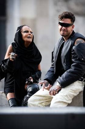 October 4, 2025, Paris, Paris, FRANCE: The French designer and producer MICHELE LAMY, wife of designer Rick Owens, and American music producer ANYMA attend Womenswear Spring Summer 2026 Paris Fashion Week. Paris FRANCE - ZUMAc270 20251004_zip_c270_009 Copyright: xDavidxCruzxSanzx