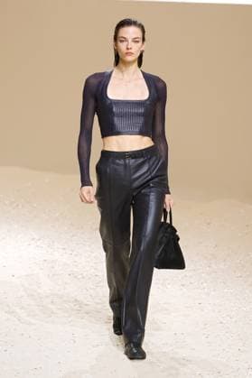 (251005) -- PARIS , Oct. 5, 2025 -- A model presents creations from the ready-to-wear Spring Summer 2026 collections by Hermes during the Paris Fashion Week, in Paris, France, on Oct. 4, 2025. ( Handout via Xinhua) FRANCE-PARIS-FASHION WEEK-HERMES MeetEurope 
