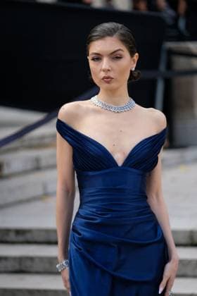 PFW - Elie Saab Outside Arrivals Guest attends the Elie Saab Womenswear Spring Summer 2026 show as part of Paris Fashion Week on October 4, 2025 in Paris, France. Photo by Robin Psaila ABACAPRESS.COM Paris France  Copyright: xPsailaxRobin ABACAx