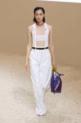 (251005) -- PARIS , Oct. 5, 2025 -- A model presents creations from the ready-to-wear Spring Summer 2026 collections by Hermes during the Paris Fashion Week, in Paris, France, on Oct. 4, 2025. ( Handout via Xinhua) FRANCE-PARIS-FASHION WEEK-HERMES MeetEurope 