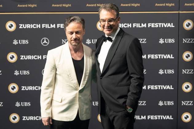 James McAvoy and Christian Jungen at the premiere of the feature film California Schemin at the 21 Zurich Film Festival 2025 at Zurich Opera House, 04 10 2025 Foto:xA.xRaemyx xFuturexImagex schemin_5010