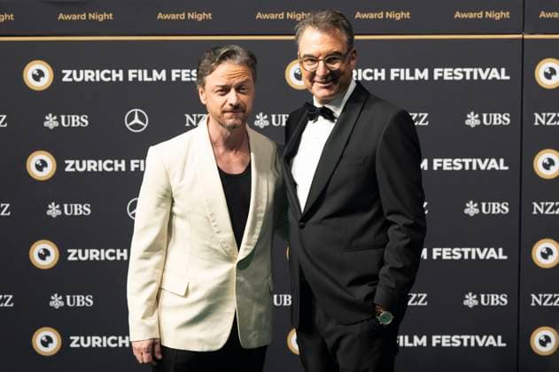 James McAvoy and Christian Jungen at the premiere of the feature film California Schemin at the 21 Zurich Film Festival 2025 at Zurich Opera House, 04 10 2025 Foto:xA.xRaemyx xFuturexImagex schemin_5011