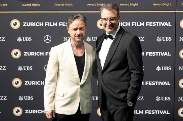 James McAvoy and Christian Jungen at the premiere of the feature film California Schemin at the 21 Zurich Film Festival 2025 at Zurich Opera House, 04 10 2025 Foto:xA.xRaemyx xFuturexImagex schemin_5012