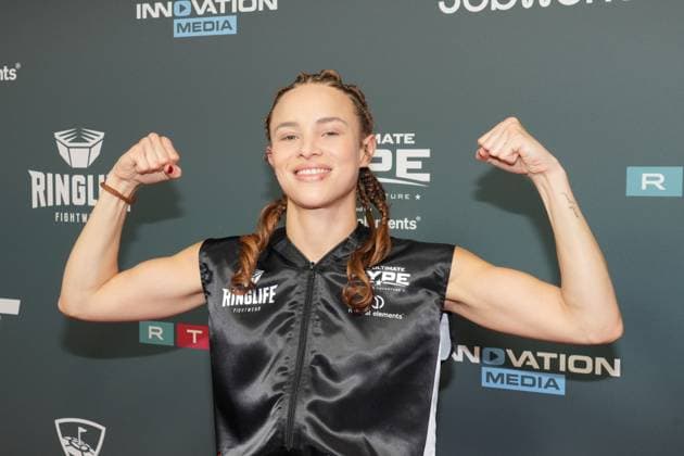 The Ultimate HYPE in Oberhausen Christin Okpara at the boxing event The Ultimate HYPE in the Rudolf Weber Arena Oberhausen on October 4, 2025 Oberhausen Rudolf Weber Arena North Rhine-Westphalia