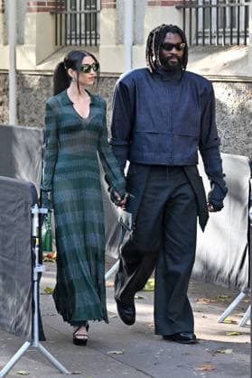 PFW Lacoste Outside Arrivals Milla Lipidus, Damso arriving at Lacoste show during Paris Fashion Week in Paris, France on October 5, 2025. Photo by Julien Reynaud APS-Medias ABACAPRESS.COM Paris France  Copyright: xReynaudxJulien APS-Medias ABACAx
