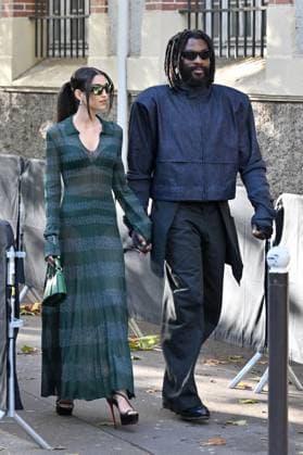 PFW Lacoste Outside Arrivals Milla Lipidus, Damso arriving at Lacoste show during Paris Fashion Week in Paris, France on October 5, 2025. Photo by Julien Reynaud APS-Medias ABACAPRESS.COM Paris France  Copyright: xReynaudxJulien APS-Medias ABACAx