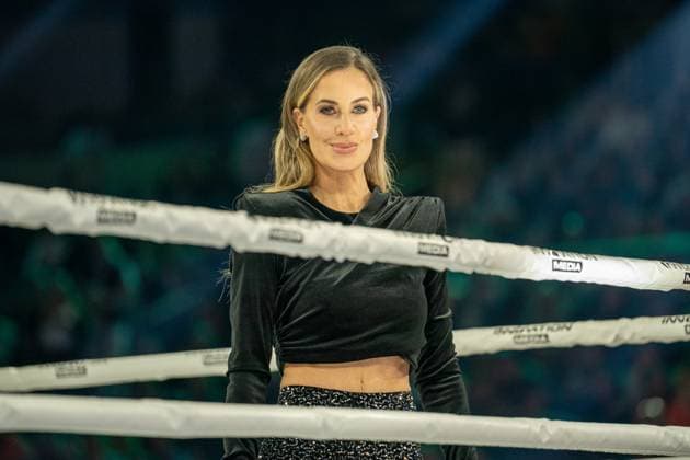 The Ultimate HYPE in Oberhausen Charlotte Wuˆrdig at the boxing event The Ultimate HYPE in the Rudolf Weber Arena Oberhausen on October 4, 2025 Oberhausen Rudolf Weber Arena North Rhine-Westphalia