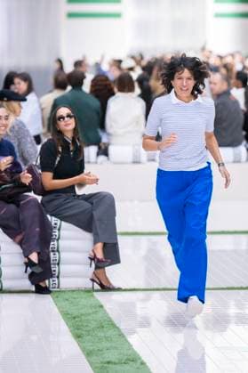 PFW - Lacoste Runway Greek-US fashion designer Pelagia Kolotouros acknowledges the audience following the presentation of her creations by Lacoste for the Women Ready-to-wear Spring-Summer 2026 collection as part of the Paris Fashion Week, in Paris on October 5, 2025. Photo by Eliot Blondet ABACAPRESS.COM Paris France France  Copyright: xBlondetxEliot ABACAx