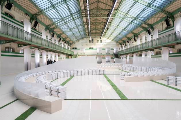 PFW - Lacoste Runway Models present creations by Lacoste for the Women Ready-to-wear Spring-Summer 2026 collection as part of the Paris Fashion Week, in Paris on October 5, 2025. Photo by Eliot Blondet ABACAPRESS.COM Paris France France  Copyright: xBlondetxEliot ABACAx