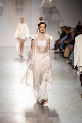 Runway Niccolo Pasqualetti Womenswear - PFW A model mannequin walks the runway during the Niccolò Pasqualetti Womenswear Spring Summer 2026 show as part of Paris Fashion Week on October 5, 2025 in Paris, France. Photo by Alexis Jumeau ABACAPRESS.COM Paris France  Copyright: xJumeauxAlexis ABACAx