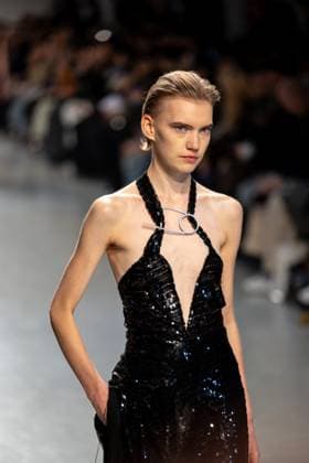 Runway Niccolo Pasqualetti Womenswear - PFW A model mannequin walks the runway during the Niccolò Pasqualetti Womenswear Spring Summer 2026 show as part of Paris Fashion Week on October 5, 2025 in Paris, France. Photo by Alexis Jumeau ABACAPRESS.COM Paris France  Copyright: xJumeauxAlexis ABACAx