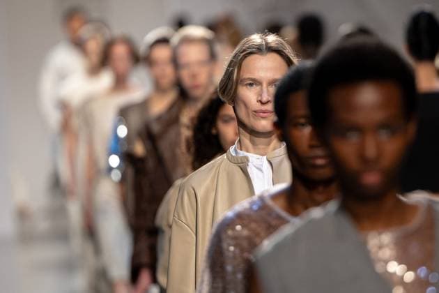 Runway Niccolo Pasqualetti Womenswear - PFW A model mannequin walks the runway during the Niccolò Pasqualetti Womenswear Spring Summer 2026 show as part of Paris Fashion Week on October 5, 2025 in Paris, France. Photo by Alexis Jumeau ABACAPRESS.COM Paris France  Copyright: xJumeauxAlexis ABACAx