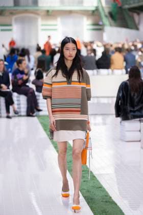 PFW - Lacoste Runway Models present creations by Lacoste for the Women Ready-to-wear Spring-Summer 2026 collection as part of the Paris Fashion Week, in Paris on October 5, 2025. Photo by Eliot Blondet ABACAPRESS.COM Paris France France  Copyright: xBlondetxEliot ABACAx