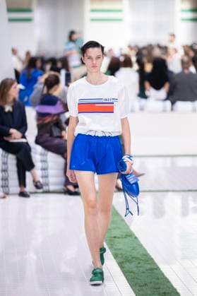 PFW - Lacoste Runway Models present creations by Lacoste for the Women Ready-to-wear Spring-Summer 2026 collection as part of the Paris Fashion Week, in Paris on October 5, 2025. Photo by Eliot Blondet ABACAPRESS.COM Paris France France  Copyright: xBlondetxEliot ABACAx