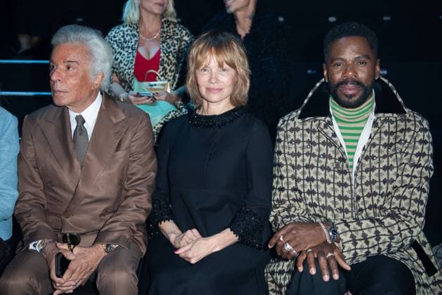 PFW Valentino Front Row Giancarlo Giammetti, Pamela Anderson and Colman Domingo attending the Valentino Womenswear Spring Summer 2026 show as part of Paris Fashion Week in Paris, France on October 05, 2025. Photo by Aurore Marechal ABACAPRESS.COM Paris France  Copyright: xMarechalxAurore ABACAx