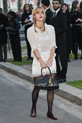 PFW Chloe Outside Arrivals Camille Jansen arriving at Chloe show during Paris Fashion Week in Paris, France on October 5, 2025. Photo by Julien Reynaud APS-Medias ABACAPRESS.COM Paris France  Copyright: xReynaudxJulien APS-Medias ABACAx