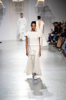 Runway Niccolo Pasqualetti Womenswear - PFW A model mannequin walks the runway during the Niccolò Pasqualetti Womenswear Spring Summer 2026 show as part of Paris Fashion Week on October 5, 2025 in Paris, France. Photo by Alexis Jumeau ABACAPRESS.COM Paris France  Copyright: xJumeauxAlexis ABACAx