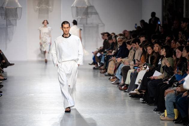 Runway Niccolo Pasqualetti Womenswear - PFW A model mannequin walks the runway during the Niccolò Pasqualetti Womenswear Spring Summer 2026 show as part of Paris Fashion Week on October 5, 2025 in Paris, France. Photo by Alexis Jumeau ABACAPRESS.COM Paris France  Copyright: xJumeauxAlexis ABACAx