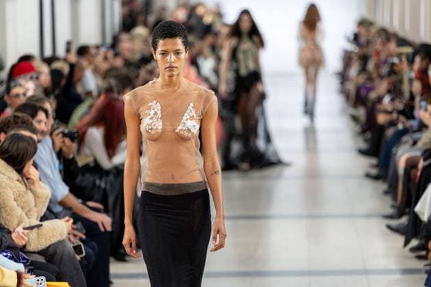 Runway Ottolinger Womenswear - PFW A model mannequin walks the runway during the Ottolinger Womenswear Spring Summer 2026 show as part of Paris Fashion Week on October 05, 2025 in Paris, France. Photo by Alexis Jumeau ABACAPRESS.COM Paris France  Copyright: xJumeauxAlexis ABACAx