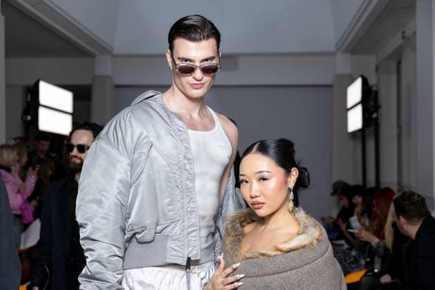 Front Row Ottolinger Womenswear - PFW Frieder Sell and guest attends the Ottolinger Womenswear Spring Summer 2026 show as part of Paris Fashion Week on October 05, 2025 in Paris, France. Photo by Alexis Jumeau ABACAPRESS.COM Paris France  Copyright: xJumeauxAlexis ABACAx