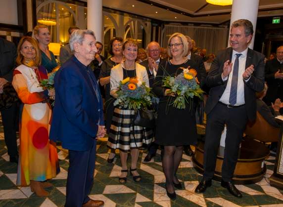 05 10 2025, International Classical Music Festival Festival of Nations 2025, Bad Wörishofen Unterallgäu , Closing gala after the aria evening the closing ceremony at Hotel Tanneck Bad Wörishofen, Hans Joachim Kania, Christine Högel, Marieluise Vorwerk, Mayor Stefan Welzel 05 10 2025, Classical Music Festival Bad Wörishofen 05 10 2025, Classical Music Festival Bad Wörishofen