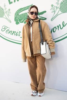PFW Lacoste Photocall Minkie attending the Lacoste Womenswear Spring Summer 2026 show as part of Paris Fashion Week in Paris, France on October 05, 2025. Photo by Aurore Marechal ABACAPRESS.COM Paris France  Copyright: xMarechalxAurore ABACAx