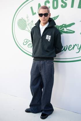 PFW Lacoste Photocall Evan Mock attending the Lacoste Womenswear Spring Summer 2026 show as part of Paris Fashion Week in Paris, France on October 05, 2025. Photo by Aurore Marechal ABACAPRESS.COM Paris France  Copyright: xMarechalxAurore ABACAx