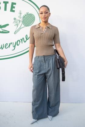 PFW Lacoste Photocall Jenny Augusta attending the Lacoste Womenswear Spring Summer 2026 show as part of Paris Fashion Week in Paris, France on October 05, 2025. Photo by Aurore Marechal ABACAPRESS.COM Paris France  Copyright: xMarechalxAurore ABACAx