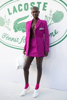 PFW Lacoste Photocall Adot Gak attending the Lacoste Womenswear Spring Summer 2026 show as part of Paris Fashion Week in Paris, France on October 05, 2025. Photo by Aurore Marechal ABACAPRESS.COM Paris France  Copyright: xMarechalxAurore ABACAx