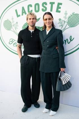 PFW Lacoste Photocall JS Roques and Alice Barbier attending the Lacoste Womenswear Spring Summer 2026 show as part of Paris Fashion Week in Paris, France on October 05, 2025. Photo by Aurore Marechal ABACAPRESS.COM Paris France  Copyright: xMarechalxAurore ABACAx