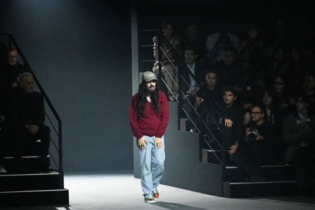 PFW Valentino Runway Designer Alessandro Michele makes an appearance on the runway during the Valentino Womenswear Spring Summer 2026 show as part of Paris Fashion Week in Paris, France on October 05, 2025. Photo by Aurore Marechal ABACAPRESS.COM Paris France  Copyright: xMarechalxAurore ABACAx