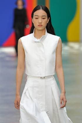 PFW - Akris Runway A model walks the runway during the Akris Womenswear Spring Summer 2026 show as part of Paris Fashion Week on October 05, 2025 in Paris, France. Photo by Alain-Gil Gonzalez ABACAPRESS.COM Paris France  Copyright: xGonzalezxAlain-Gil ABACAx