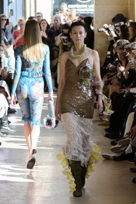 PFW - Shuting Qiu Runway A model walks the runway during the Shuting Qiu Womenswear Spring Summer 2026 show as part of Paris Fashion Week on October 5, 2025 in Paris, France. Photo by Jana Call me J ABACAPRESS.COM Paris Ile de France France  Copyright: xJanaxCallxmexJ ABACAx