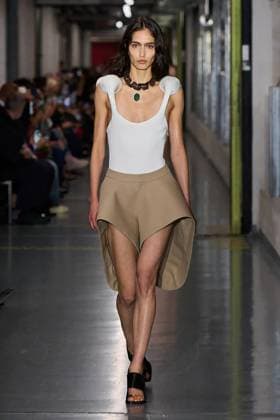 (251006) -- PARIS, Oct. 6, 2025 -- A model presents creations from the ready-to-wear Spring Summer 2026 collections by Jean Paul Gaultier during the Paris Fashion Week in Paris, France, on Oct. 5, 2025. ( Handout via Xinhua) FRANCE-PARIS-FASHION WEEK-JEAN PAUL GAULTIER MeetEurope 