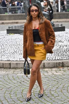 PFW Miu Miu Outside Arrivals Lori Harvey arriving at Miu Miu show during Paris Fashion Week in Paris, France on October 6, 2025. Photo by Julien Reynaud APS-Medias ABACAPRESS.COM Paris France  Copyright: xReynaudxJulien APS-Medias ABACAx