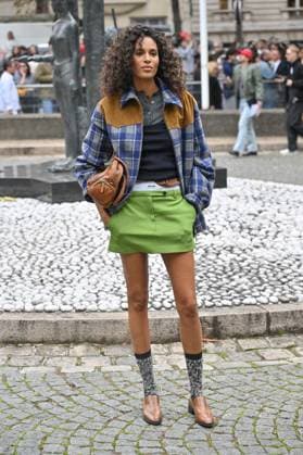 PFW Miu Miu Outside Arrivals Cindy Bruna arriving at Miu Miu show during Paris Fashion Week in Paris, France on October 6, 2025. Photo by Julien Reynaud APS-Medias ABACAPRESS.COM Paris France  Copyright: xReynaudxJulien APS-Medias ABACAx
