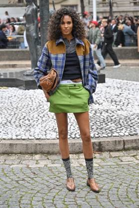 PFW Miu Miu Outside Arrivals Cindy Bruna arriving at Miu Miu show during Paris Fashion Week in Paris, France on October 6, 2025. Photo by Julien Reynaud APS-Medias ABACAPRESS.COM Paris France  Copyright: xReynaudxJulien APS-Medias ABACAx