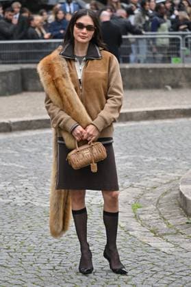 PFW Miu Miu Outside Arrivals Pia Wurtzbach arriving at Miu Miu show during Paris Fashion Week in Paris, France on October 6, 2025. Photo by Julien Reynaud APS-Medias ABACAPRESS.COM Paris France  Copyright: xReynaudxJulien APS-Medias ABACAx
