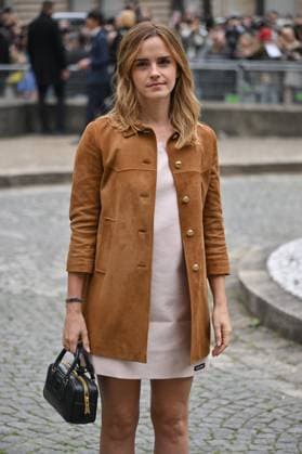 PFW Miu Miu Outside Arrivals Emma Watson arriving at Miu Miu show during Paris Fashion Week in Paris, France on October 6, 2025. Photo by Julien Reynaud APS-Medias ABACAPRESS.COM Paris France  Copyright: xReynaudxJulien APS-Medias ABACAx