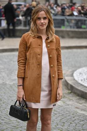 PFW Miu Miu Outside Arrivals Emma Watson arriving at Miu Miu show during Paris Fashion Week in Paris, France on October 6, 2025. Photo by Julien Reynaud APS-Medias ABACAPRESS.COM Paris France  Copyright: xReynaudxJulien APS-Medias ABACAx