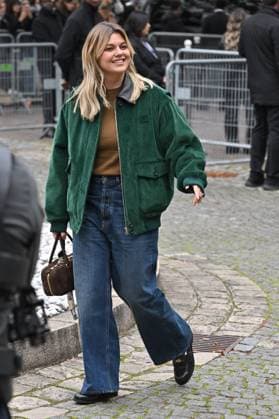 PFW Miu Miu Outside Arrivals Louane arriving at Miu Miu show during Paris Fashion Week in Paris, France on October 6, 2025. Photo by Julien Reynaud APS-Medias ABACAPRESS.COM Paris France  Copyright: xReynaudxJulien APS-Medias ABACAx