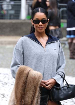 Laura Harrier at the arrivals of the Miu Miu Fashion Show Ready to Wear Women Collection Spring Summer 2026 during Paris Fashion Week PFW , at the Economic, Social and Environmental Council, Palais d lena, in Paris, France, on October 6, 2025 Denis Guignebourg Bestimage Arrivals Balenciaga Fashion Show Ready to Wear Collection Spring Summer 2026 during Paris Fashion Week on 6, october, 2025 Paris France  Copyright: xDenisxGuignebourgx xBestimagexDenisxGuignebourgx xBestimagex