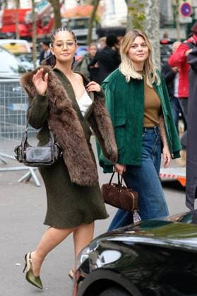 PFW - Miu Miu Outside Arrivals Lena Mahfouf aka Lena Situations arrives and French Singer, Anne Peichert aka Louane leave the Miu Miu fashion show during the Paris Fashion Week Womenswear Spring Summer 2026 in Paris, France on October 6, 2025. Photo by Robin Psaila ABACAPRESS.COM Paris France  Copyright: xPsailaxRobin ABACAx