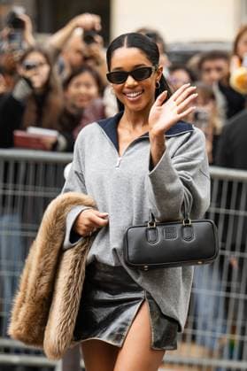 PFW Miu Miu Outside Arrivals Laura Harrier attends the Miu Miu Womenswear Spring Summer 2026 show as part of Paris Fashion Week on October 6, 2025 in Paris, France. Photo by Laurent Zabulon ABACAPRESS.COM Paris France  Copyright: xZabulonxLaurent ABACAx